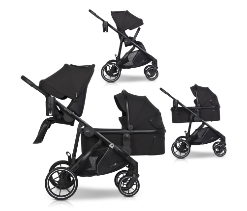 EasyGo Duoflex Ebony Black Dvīņu rati