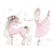 Детская кровать LUK 140x70 с бортиком и матрасом Girl with unicorn