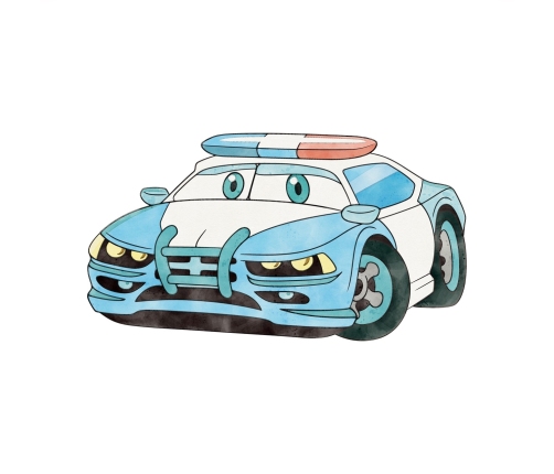 Bērnu gulta Luk ar matraci un aizsargbarjeru 164 cm x 85 cm x 63 cm Police