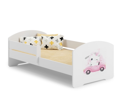 Bērnu gulta LUK 140x70 ar aizsargmaliņu un matraci KOT