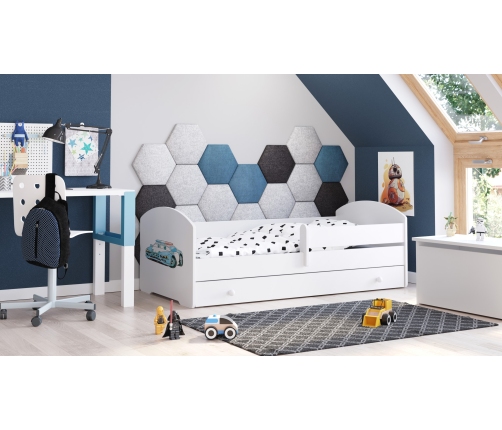 Детская кровать LUK с ящиком и матрасом 160x80 Police