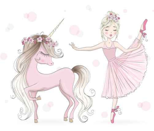 Детская кровать FALA 140x70 с защитным бортиком Girl with unicorn