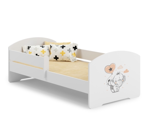 Bērnu gulta LUK 140x70 ar aizsargmaliņu un matraci Elephant