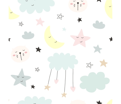 Детская кровать LUK с ящиком и матрасом 160x80 Stars