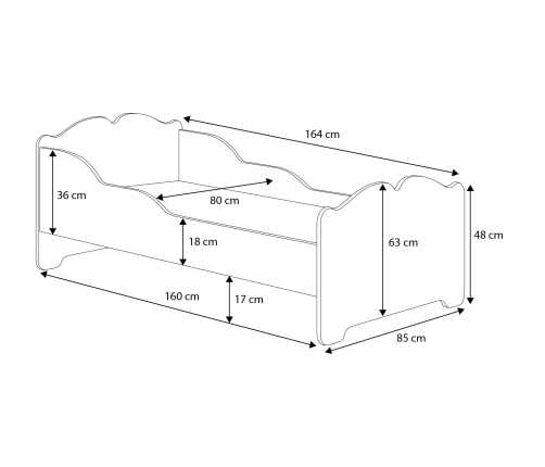 Детская кровать ANNA 160x80 с ящиком Слон
