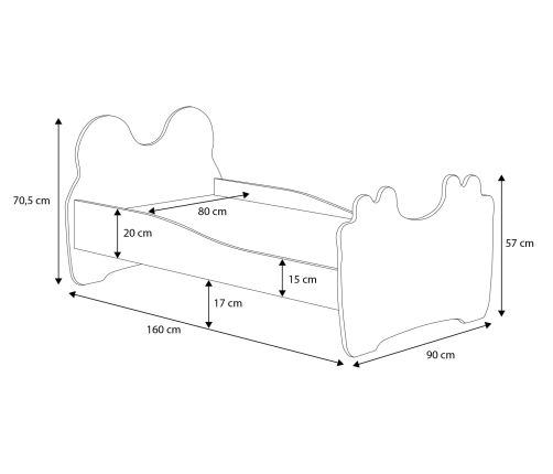 Односпальная кровать Pink Cat 160x80 с ящиком и матрасом