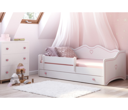 Bērnu gulta Emma 140x70 ar matraci Pink
