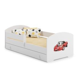 Bērnu gulta LUK ar atvilktni un matraci 140x70 Racing car