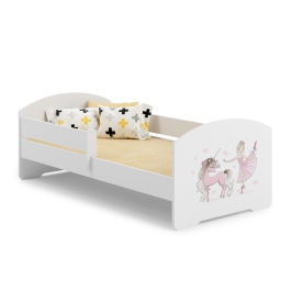 Bērnu gulta Luk ar matraci un aizsargbarjeru 164 cm x 85 cm x 63 cm Girl with unicorn Bērnu gulta Luk ar matraci un aizsargbarjeru 164 cm x 85 cm x 63 cm Girl with unicorn