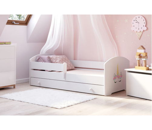 Bērnu gulta LUK 140x70 ar atvilktni un matraci Unicorn horn