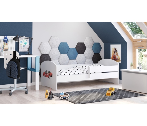 Bērnu gulta LUK 140x70 ar aizsargmaliņu un matraci Racing car