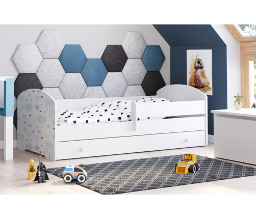 Bērnu gulta LUK ar atvilktni un matraci 140x70 Stars