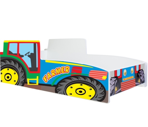 Детская кровать с матрасом Car 160x80 Трактор