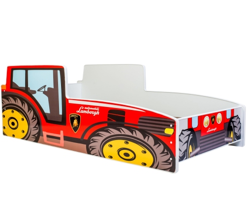 Детская кровать в форме грузовика RIKO 140x70 Красная с матрасом