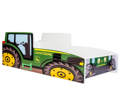 Детская кровать-машина RIKO 140x70 с матрасом, Зеленая