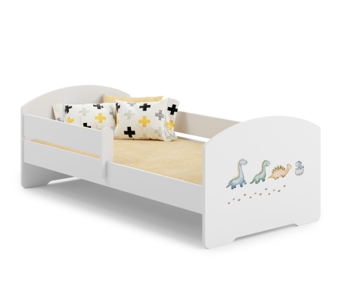 Детская кровать Luk с матрасом и защитным бортиком 164 см x 85 см x 63 см Dinosaurs