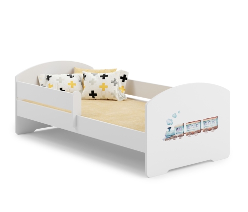 Bērnu gulta LUK 140x70 ar aizsargmaliņu un matraci Train