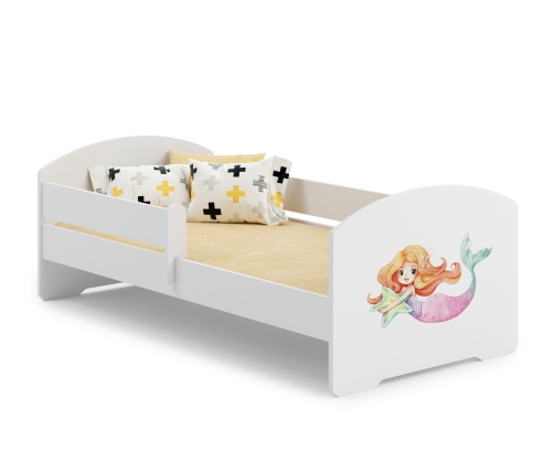 Bērnu gulta LUK 140x70 ar aizsargmaliņu un matraci Mermaid