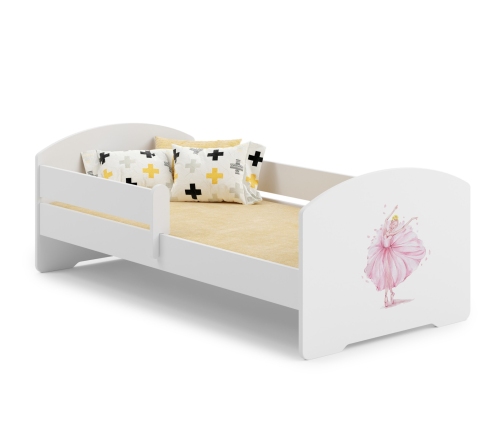 Bērnu gulta LUK 140x70 ar aizsargmaliņu un matraci Princess in a crown