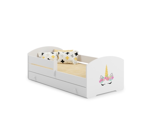 Bērnu gulta LUK 140x70 ar atvilktni un matraci Unicorn horn