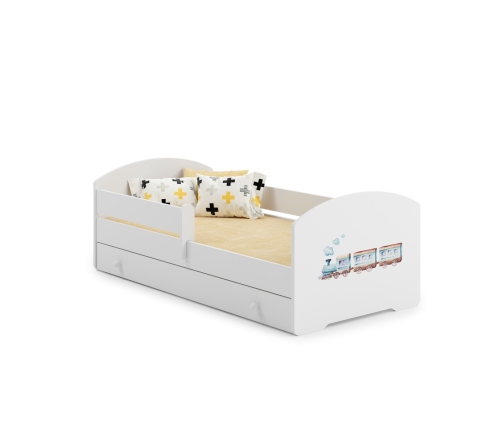 Детская кровать LUK с ящиком и матрасом 160x80 Train