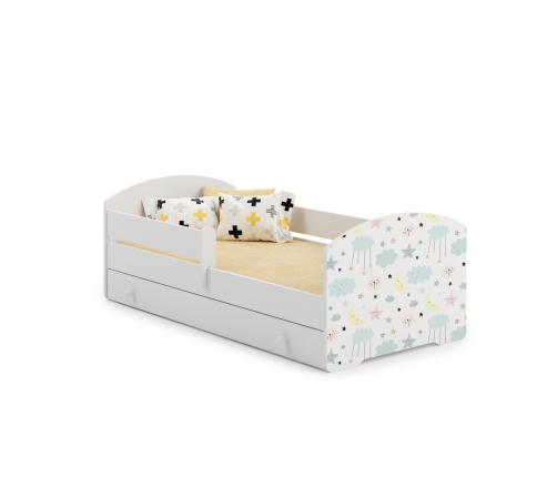 Детская кровать LUK с ящиком и матрасом 160x80 Stars