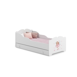 Детская односпальная кровать с ящиком и матрасом Anna Girl with wings 140x70