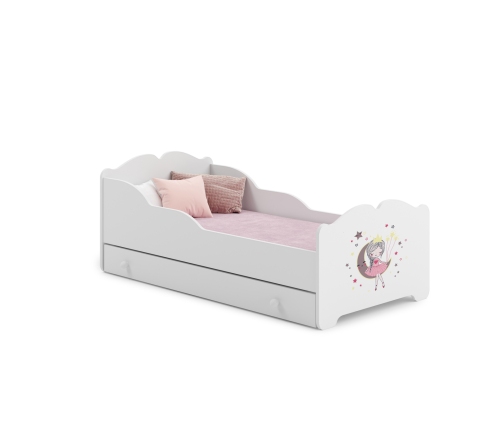 Bērnu vienvietīga gulta ar atvilktni un matraci Anna Sleeping Princess 140x70