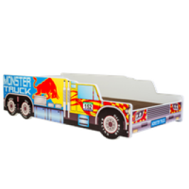 Bērnu auto gulta RIKO 140x70 ar matraci, Monster Truck