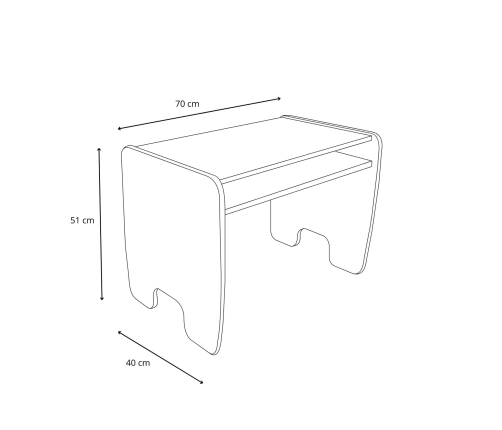 Children's Timi table + chair MDF colour white / oak craft gold