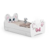 Односпальная кровать Pink Cat 160x80 с ящиком и матрасом