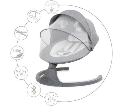 Kidwell LUXI DARK MELANGE 2-in-1 electric baby bouncer