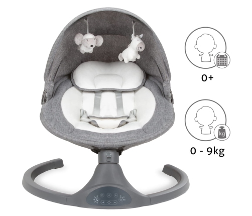 Kidwell LUXI DARK MELANGE 2-in-1 electric baby bouncer
