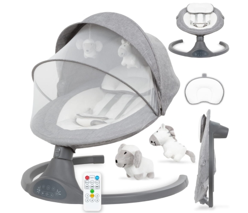 Kidwell LUXI DARK MELANGE 2-in-1 electric baby bouncer