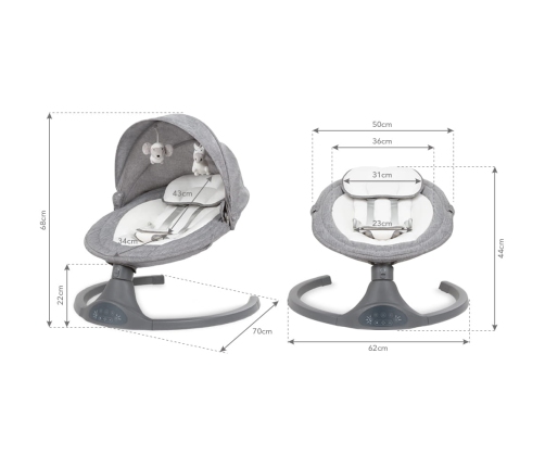Kidwell LUXI DARK MELANGE 2-in-1 electric baby bouncer
