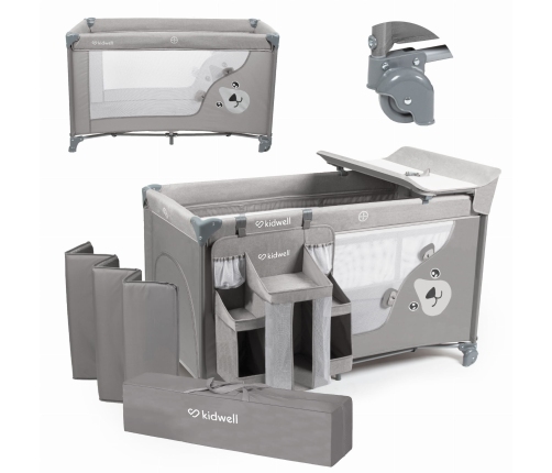 Детская дорожная кроватка Kidwell BLISSY Gray