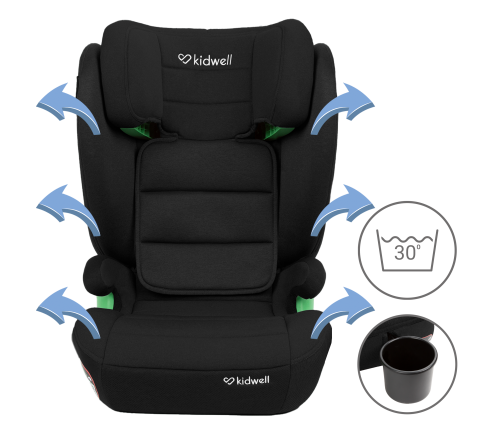 Kidwell Weston Black Bērnu autosēdeklis 15-36 kg