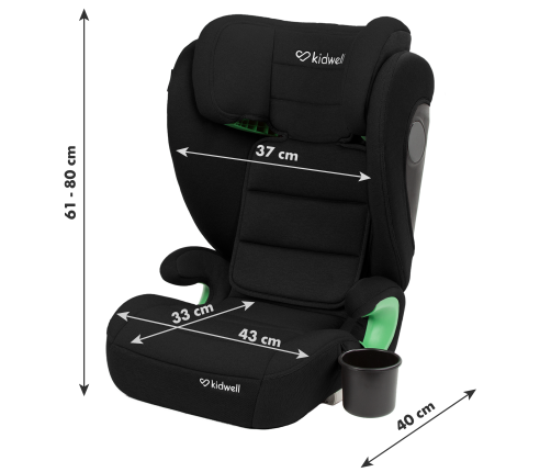 Kidwell Weston Black Bērnu autosēdeklis 15-36 kg