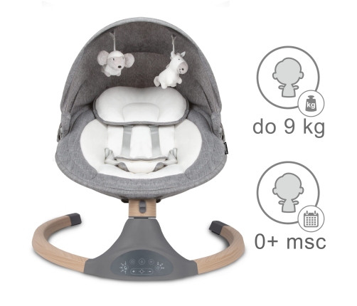 Šūpuļkrēsliņš Kidwell LUXI Dark Melange/Wooden