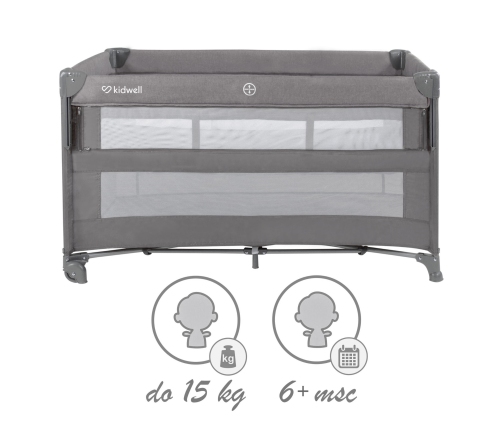 Bērnu ceļojumu gultiņa Kidwell BLISSY Lift Gray