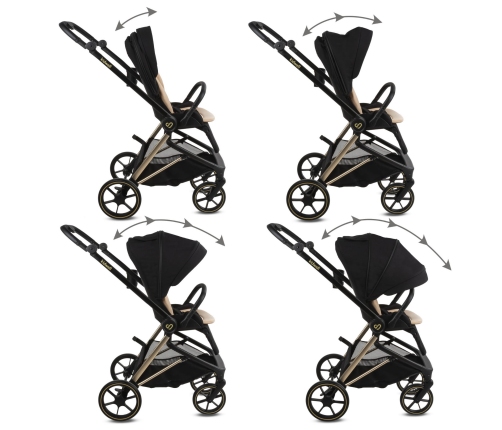 Kidwell VELMONT Black/Beige Bērnu ratiņi 2in1