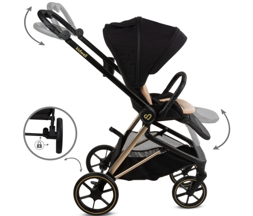 Kidwell VELMONT Black/Beige Bērnu ratiņi 2in1