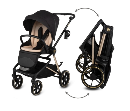 Kidwell VELMONT Black/Beige Bērnu ratiņi 2in1
