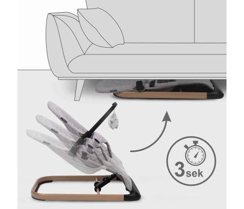 Кресло-качалка Kidwell LARO Full Grey/Wooden