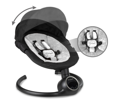 Кресло-качалка Kidwell REVE Black/Silver 2in1