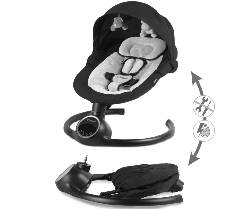 Кресло-качалка Kidwell REVE Black/Silver 2in1