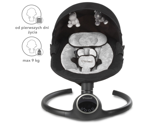 Кресло-качалка Kidwell REVE Black/Silver 2in1