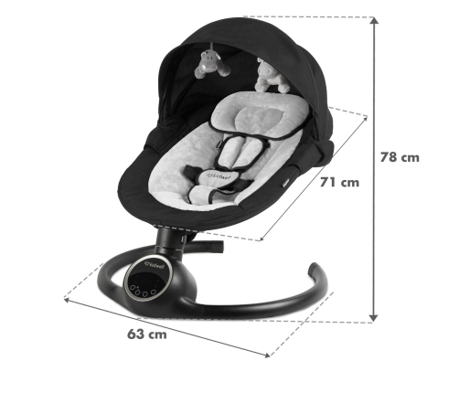 Кресло-качалка Kidwell REVE Black/Silver 2in1