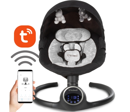 Кресло-качалка Kidwell REVE Black/Silver 2in1