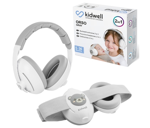 Aizsargājošās austiņas Kidwell ORSO 2in1 Gray